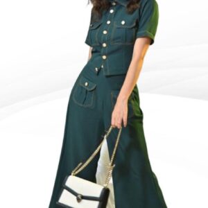 Green Coord With Golden Buttons