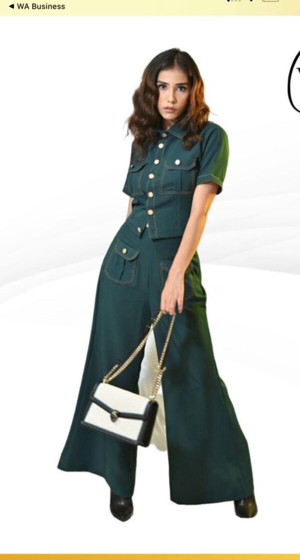 Green Coord With Golden Buttons