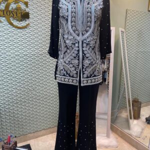 Black Pearl & Jari Kurti Set